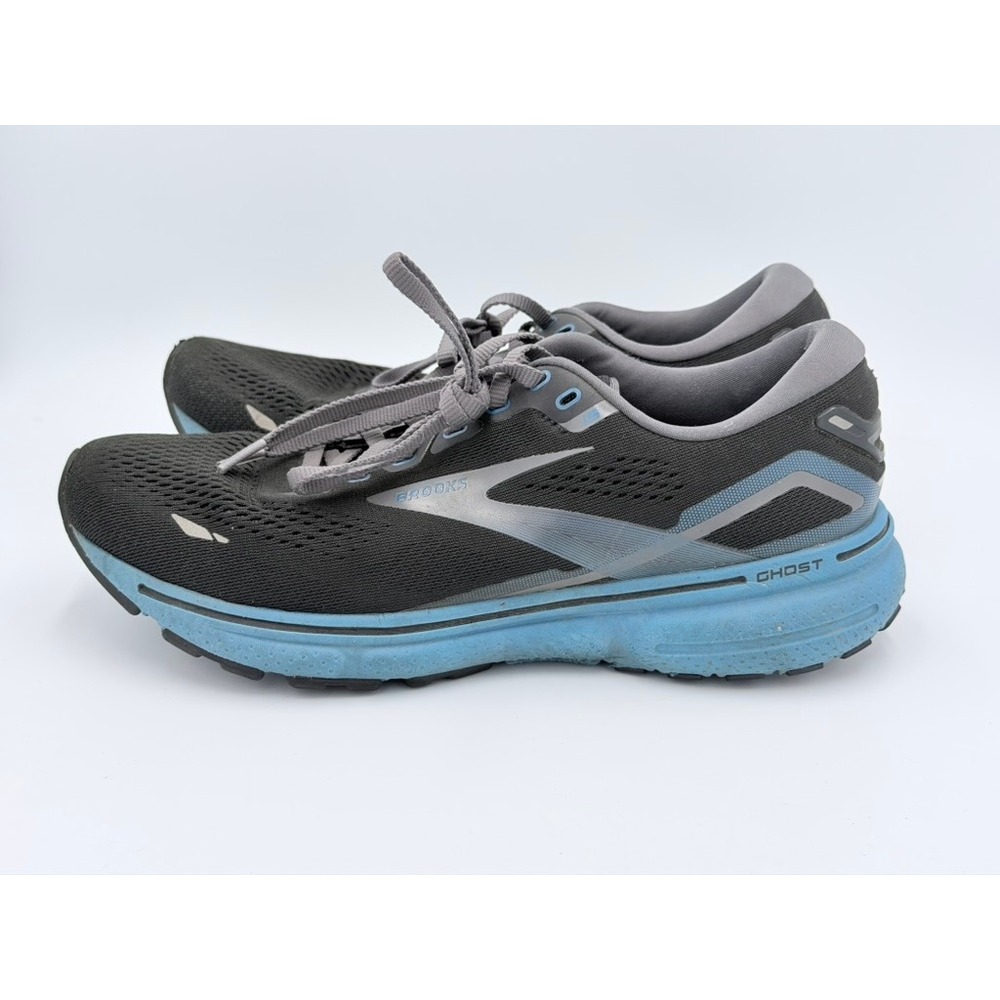 Brooks Ghost 15 Mens Running Shoes Black Blue Grey Size 8 Athletic